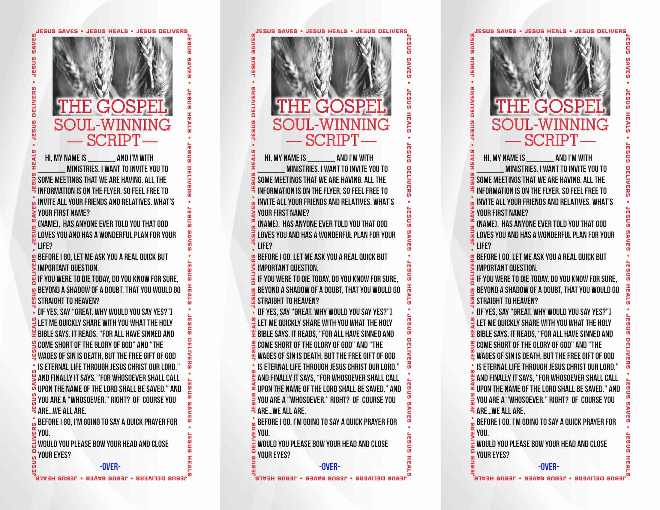 Gospel Soul-Winning Script, front